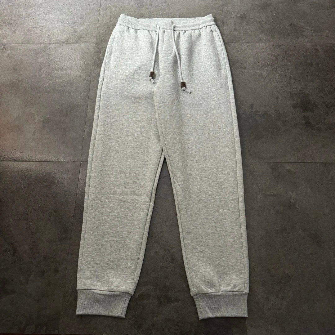 LOEWE Sweatpants 2024New Men's and Women's Casual Pants Sweatpants with Leather Tag Small LOGO Cuffed Long Pants