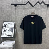 Balmain T-shirt Gold Embroidered Logo on the Chest logo round Neck Short Sleeve25ss New Pure Cotton Unisex Style T T-shirt OS Loose Fit Base Shirt Half Sleeve T-Shirt Top Half Sleeve