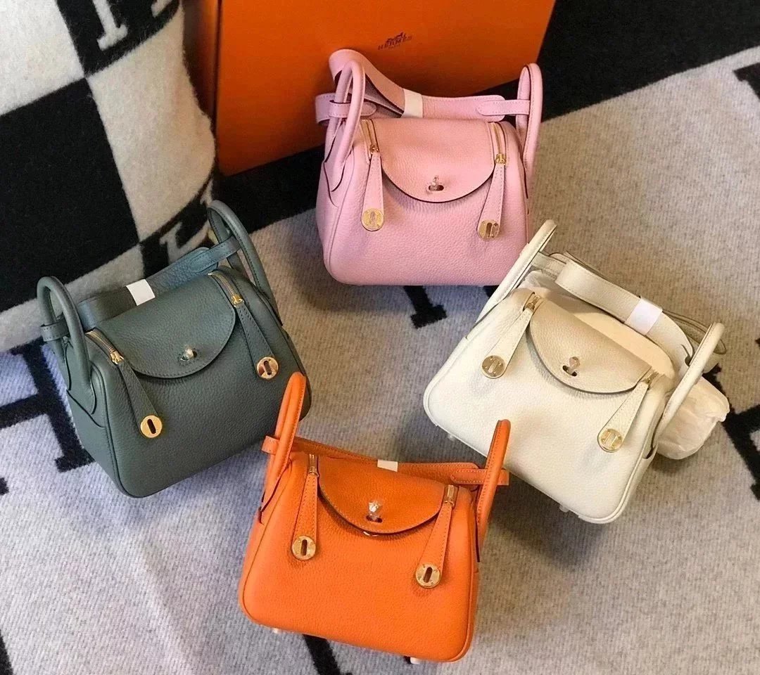 Hermes men's bag Top version 【H Handmade】2020Imported Calfskin Pure Hand Lindy Bag Doctor Bag Shoulder Handbag Medical Box Minilindy19cm26cm Women's Bag