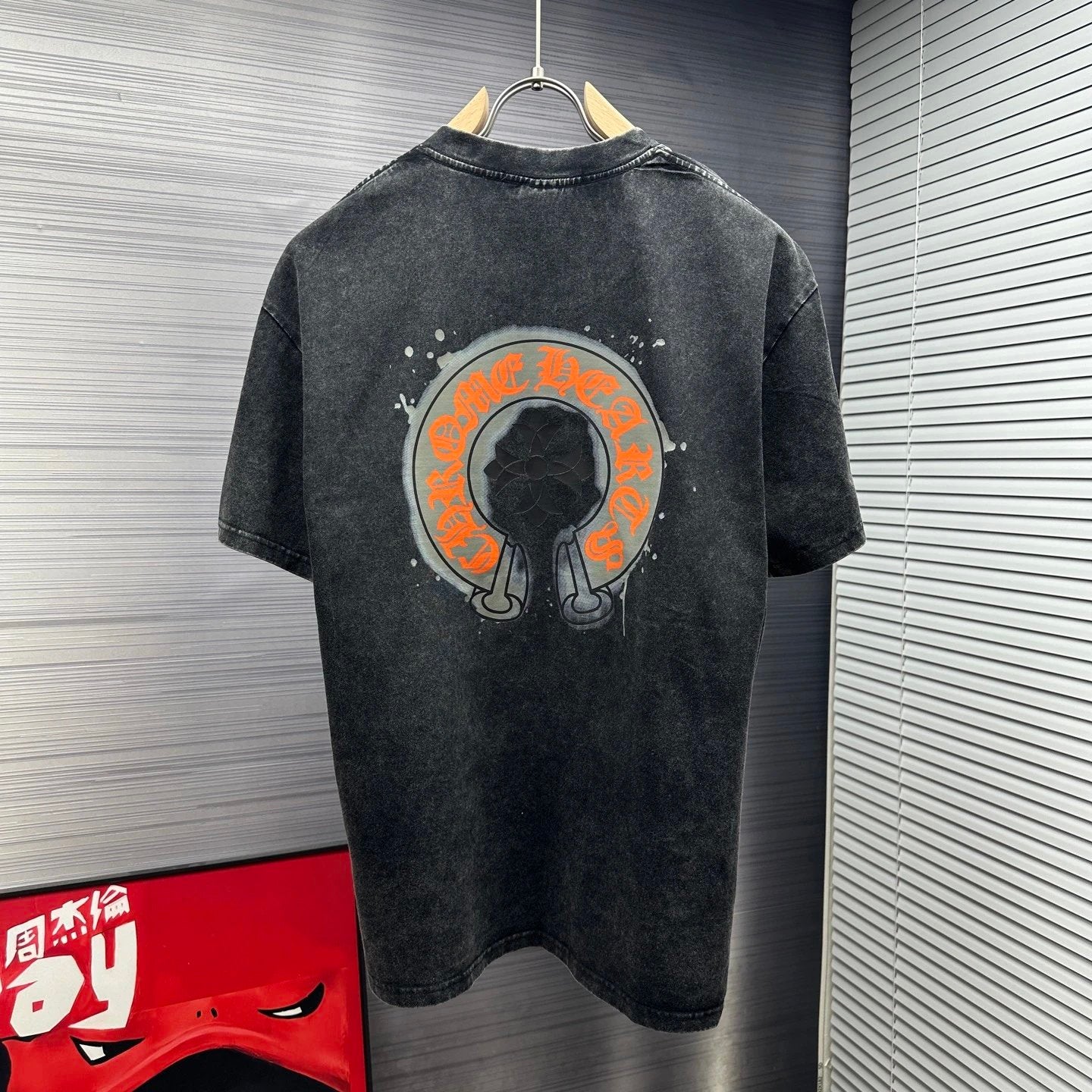 Chrome Hearts T-shirt Back with Horse Hoof Print logo round Neck Short Sleeve25ss New Pure Cotton Unisex Style T Casual T-Shirt Base Layer Shirt OS Loose Fit Half Sleeve Top Plus Size