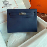 Hermes women's bag Top version 【H Handmade】Women's Bag KellyDanSe22cmevercolor Leather Imported Beeswax Thread Clutch Backpack Waist Bag Shoulder Messenger Bag Gold and Silver Buckle