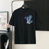 Louis Vuitton LV T-shirt Back Graffiti Rabbit Print logo round Neck Short Sleeve25ss New pure cotton T Unisex T-Shirt OS Loose Fit Base Shirt Top Half Sleeve T-Shirt