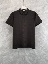 Burberry T-shirt Full-body Checkerboard Pattern logo Jacquard POLO Shirt Lapel Short Sleeve25ss New Unisex Summer Loose Short Sleeve T Business Commuter Short Sleeve Shirt Plus Size T-Shirt