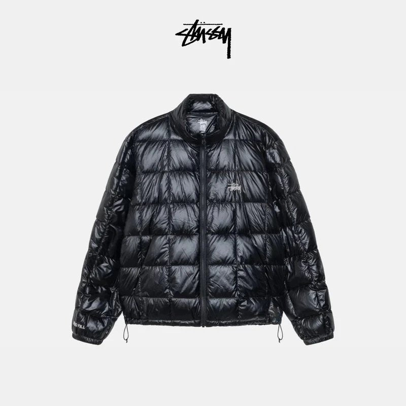 Stussy Down jacket Top Version Trend LOGO Letter Personality Stand-up Collar down Jacket24Autumn and Winter Men's and Women's Same Style