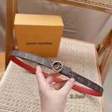 Louis Vuitton LV Belt Top version 【Counter Quality】Belt New Belt2.0cm Women's Belt Metal Buckle Women's Leather Belt with Classic Presbyopic Chessboard Grid Belt with Genuine Goods Packaging No Problem in and out of the Counter Versatile Casual Fashion Fo