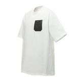 PRADA T-shirt Chest Pocket Triangle Logo logo round Neck Short Sleeve25ss New Pure Cotton Unisex Style T Casual T-Shirt Base Layer Shirt OS Loose Fit Half Sleeve Top Plus Size