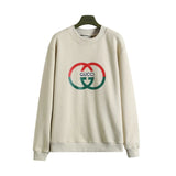 Gucci Hoodie Red and Green Double G Printed Crewneck Sweatshirt Pure Cotton Terry Pullover Top Sportswear os Unisex Style24ss Autumn and Winter New Products