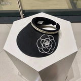 Chanel Hat High Quality New Fine Debate Camellia Topless Hat Super Sweet Super Lovely Small Empty Top，The Details and Texture Are Perfect！Colorful the Whole Summer Begins