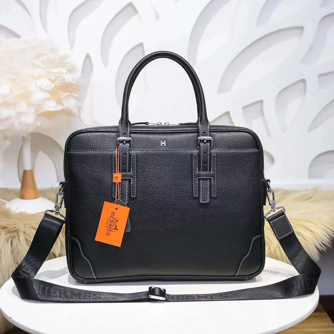 Hermes men's bag Top version Can Support Counter Comparison Genuine Goods Quality Men's Bag Business Briefcase Computer Bag Messenger Bag Shoulder Bag Handbag Handbag