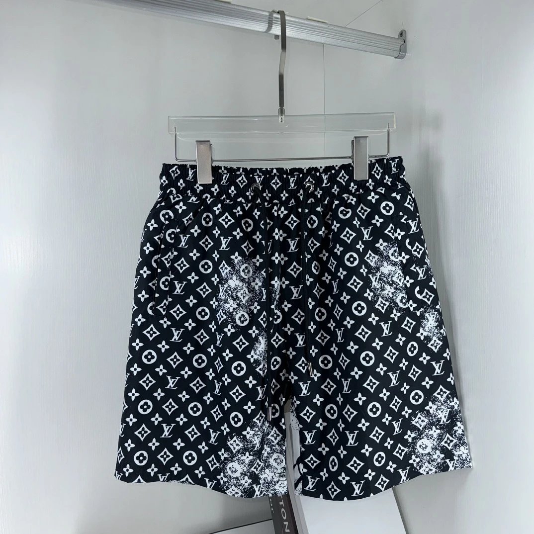 Louis Vuitton LV Shorts Full Print Rendering logo Beach Shorts25ss New Five-Point Pants os Loose Quick-Dry Unisex Casual Trendy Brand Big Shorts5Pants