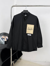 Burberry Shirt Label Appliqué Pure White Cotton Poplin Long Sleeve Shirt Casual Loose Versatile Blouse Os Unisex Cardigan with Various Styles24ss Autumn and Winter New Products