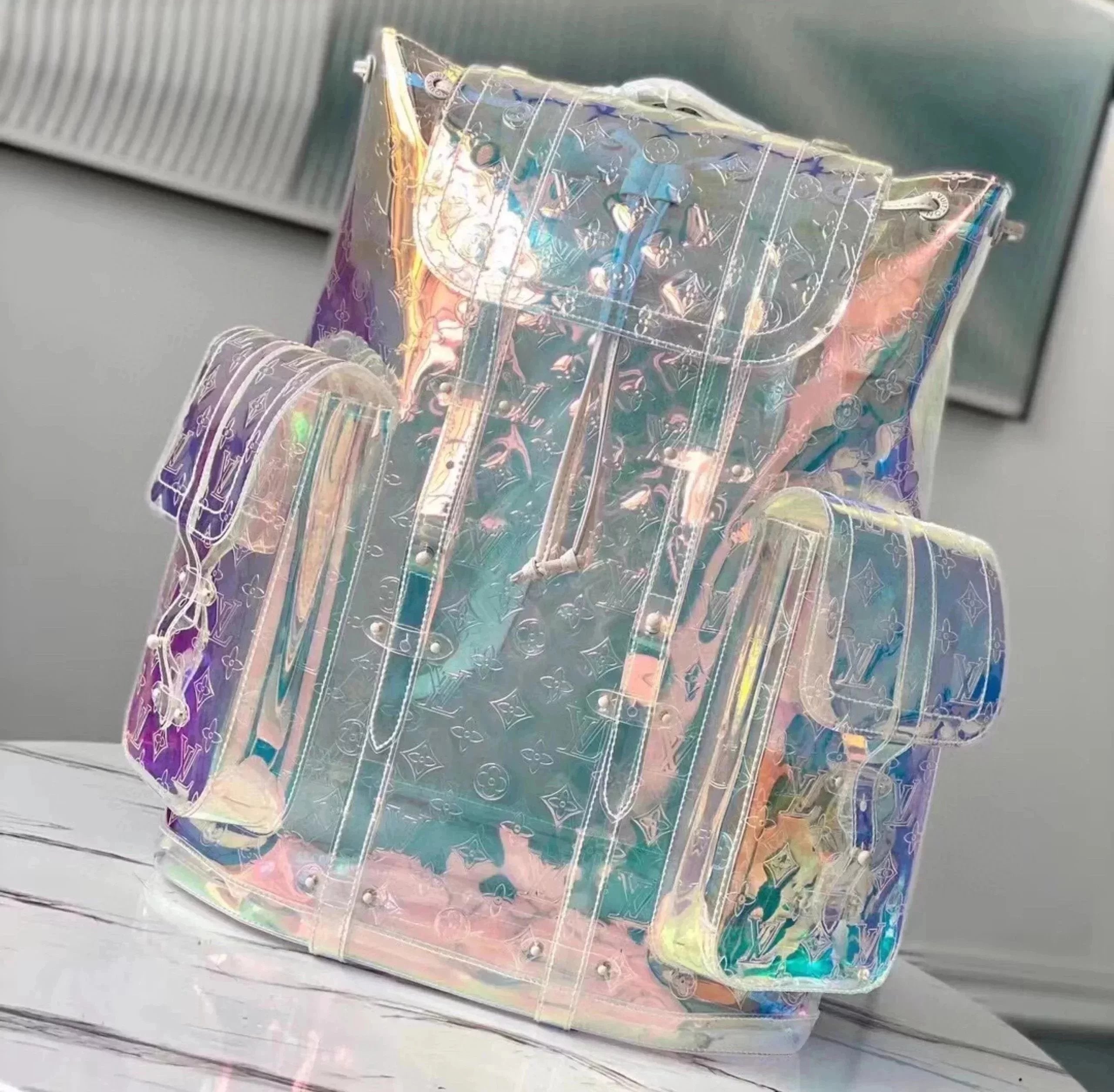 Louis Vuitton LV Backpack Top version Original Order M53823christopher Laser Magic Flash Large Backpack Hiking Backpack Limited19SS Super Cool Limited Edition Travel Bag Luggage Bag Luggage Bag Schoolbag