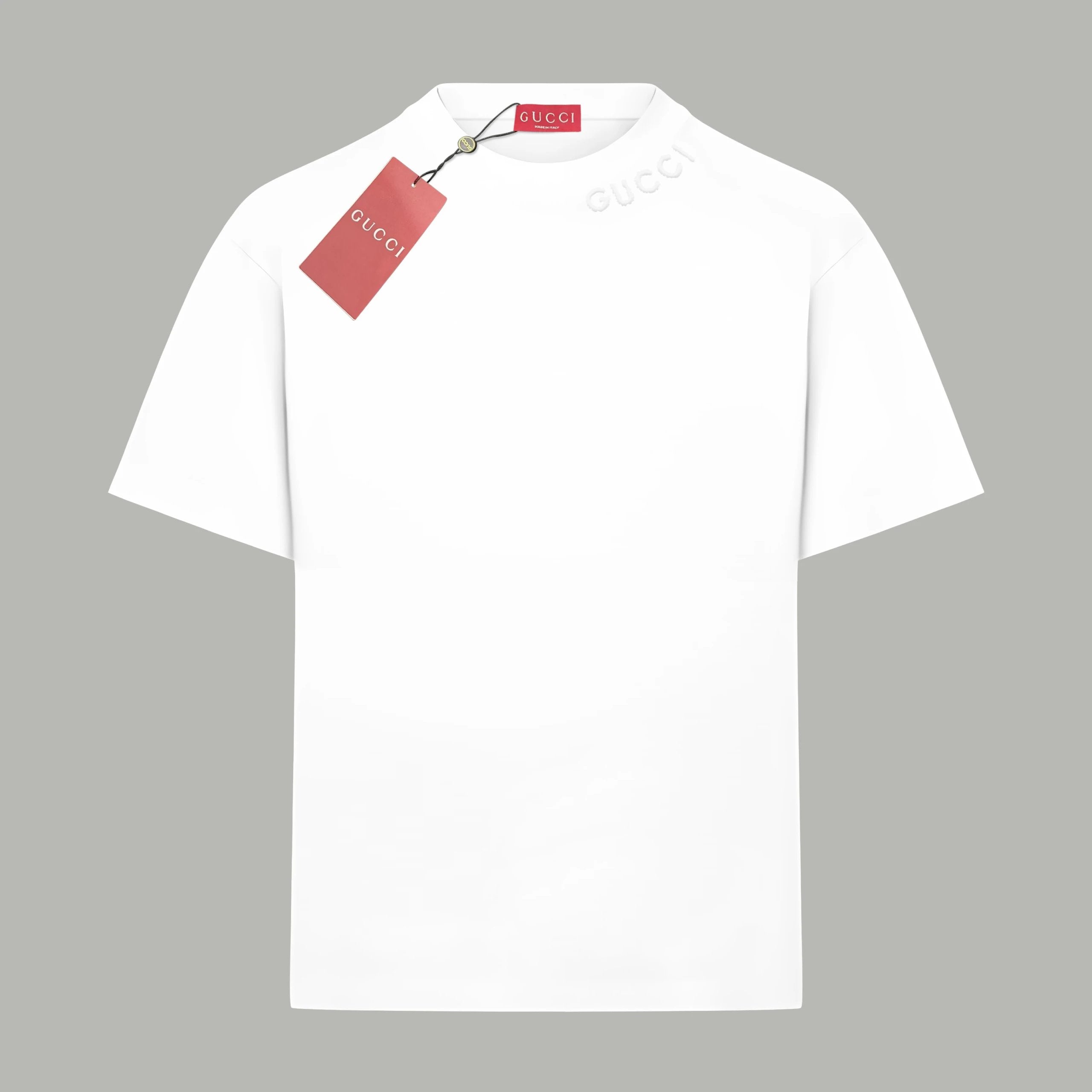 Gucci T-shirt Neckline Foam Small Letter Print logo round Neck Short Sleeve25ss New Pure Cotton Unisex Style T Casual T-Shirt Base Layer Shirt OS Loose Fit Half Sleeve Top Plus Size
