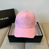 PRADA Hat Letter Embroidery logo Baseball Cap Sun Protection Visor Cap Large Head Circumference Versatile Sports Hat Slimming Face Curved Brim Unisex Couple Style