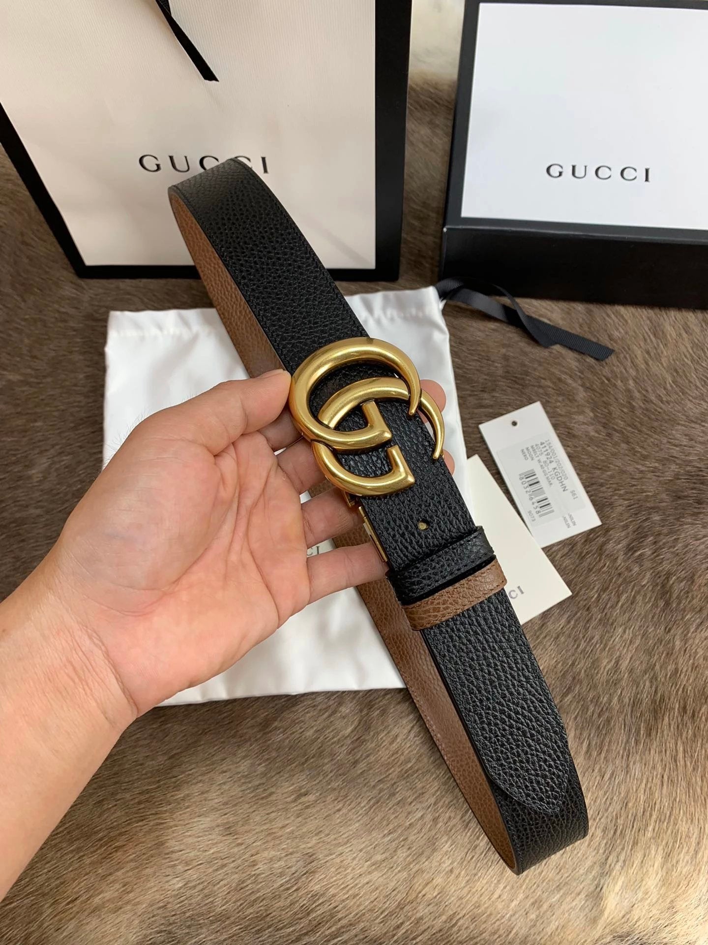 Gucci Belt Top version New Original Single Men's Belt Leather Belt Double g Belt Men's Fashion Casual Original Leather Gujia Belt GG Home Pant Belt Female Gucci Gucci Belt Ferragamo