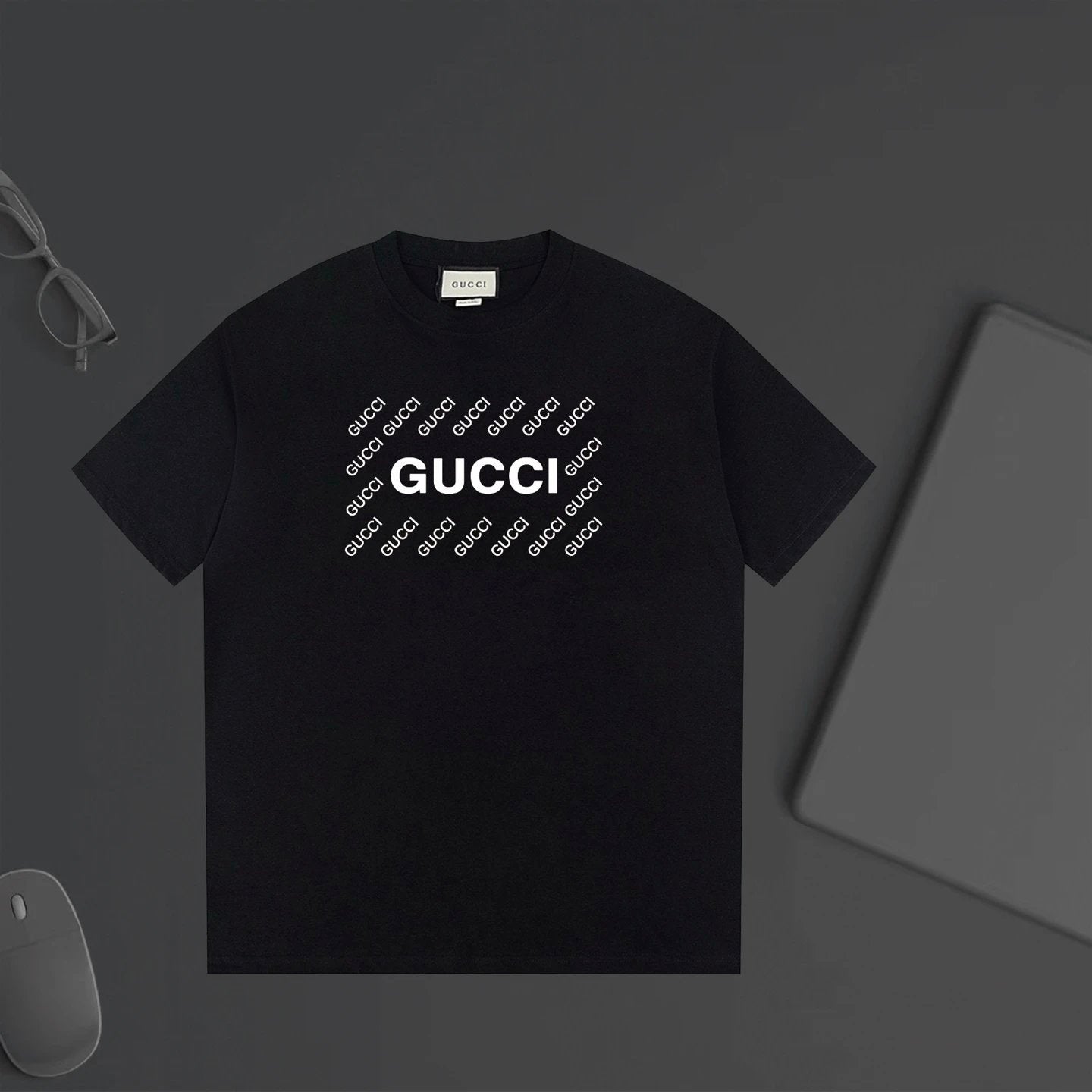Gucci T-shirt Chest Brand Letter Print logo round Neck Short Sleeve25ss New pure cotton T Unisex T-Shirt OS Loose Fit Base Shirt Top Half Sleeve T-Shirt