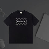 Gucci T-shirt Chest Brand Letter Print logo round Neck Short Sleeve25ss New pure cotton T Unisex T-Shirt OS Loose Fit Base Shirt Top Half Sleeve T-Shirt