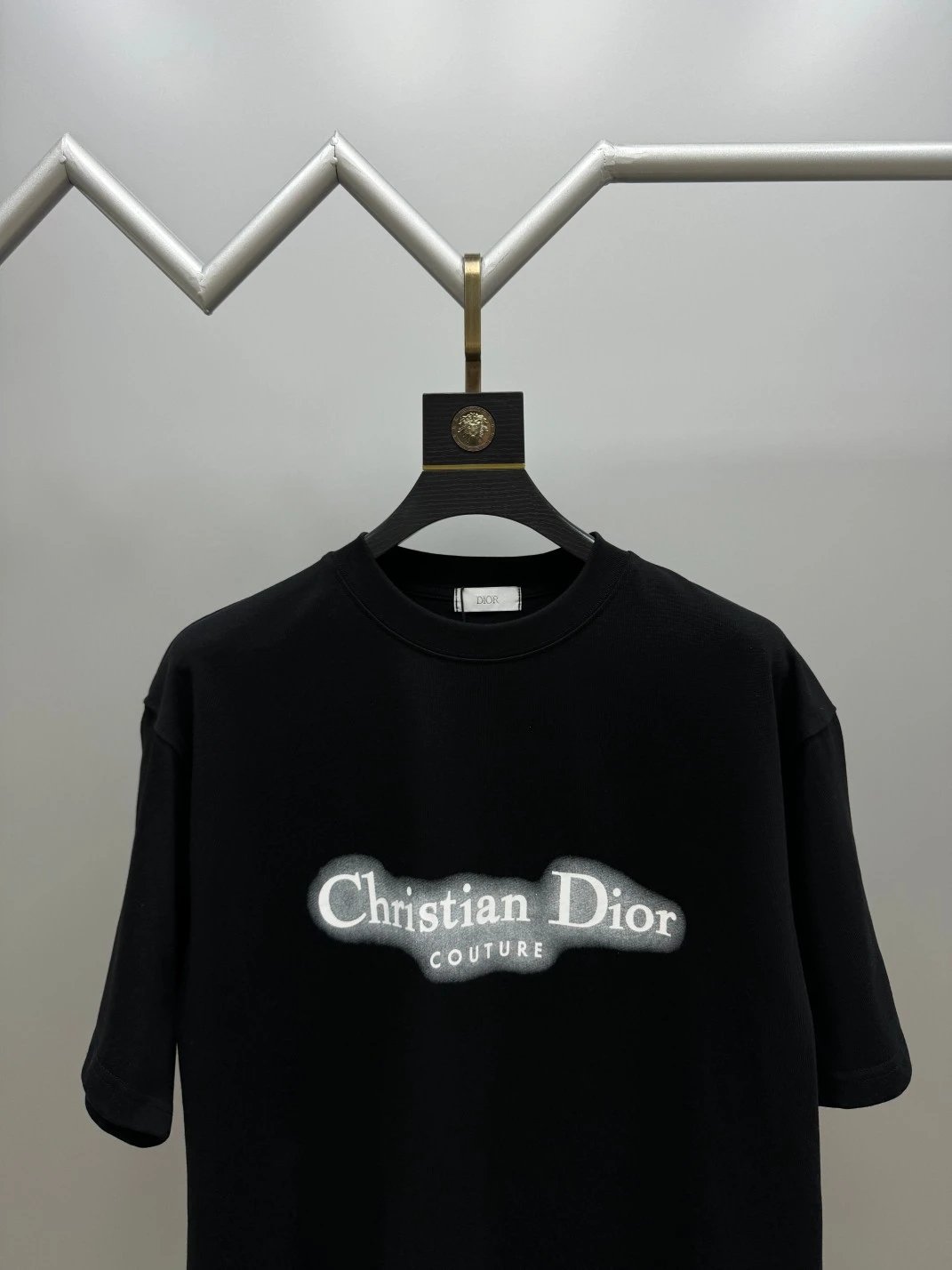 Dior T-shirt Chest Print logo round Neck Short Sleeve25ss New Pure Cotton Unisex Style T T-shirt OS Loose Fit Base Shirt Short Sleeve Top T-Shirt
