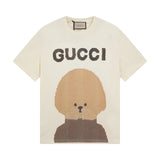 Gucci T-shirt Chest dog print logo round Neck Short Sleeve25ss New pure cotton T Unisex T-Shirt OS Drop Shoulder Loose Fit Base Shirt Top T-Shirt Short Sleeve