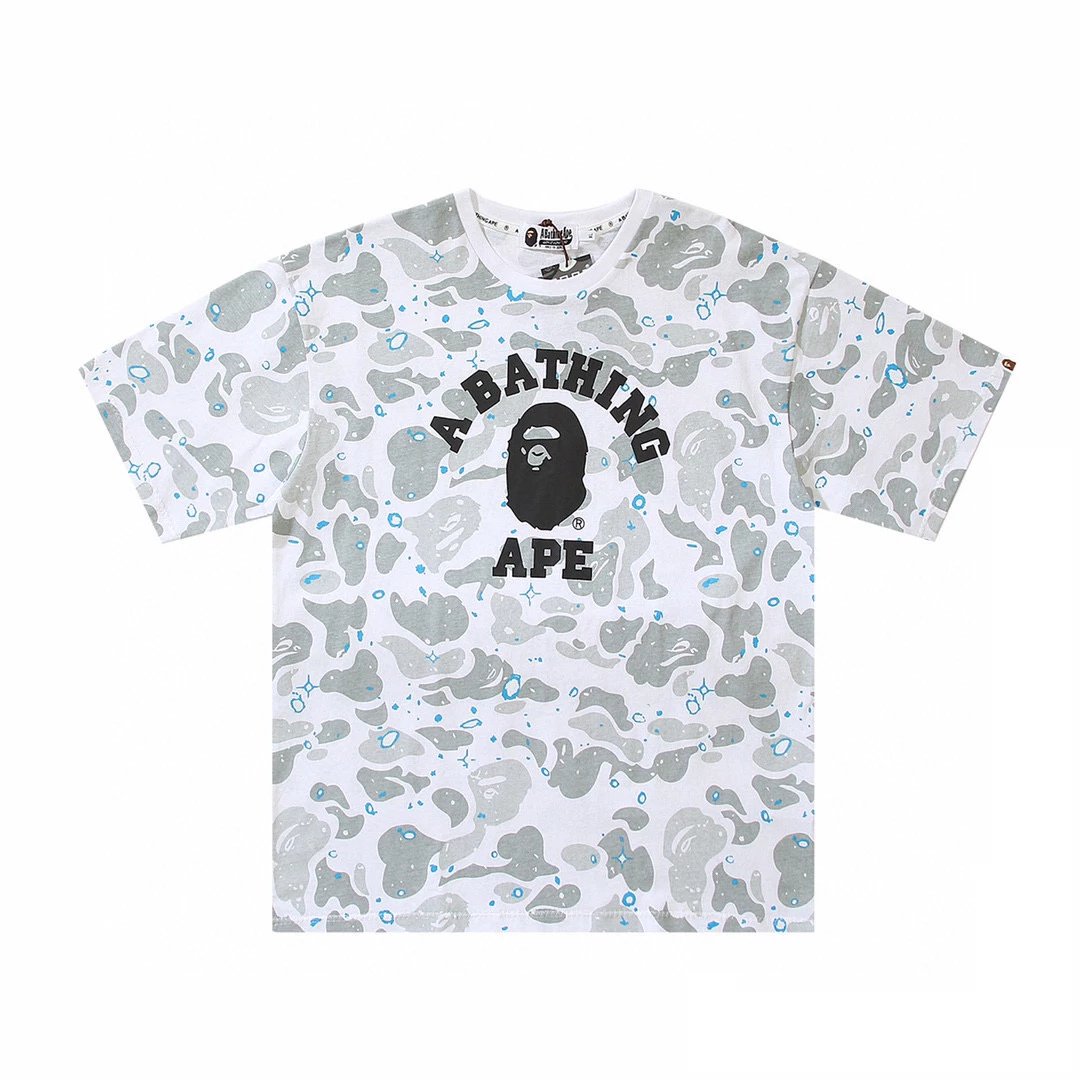 Bape T-shirt Top Version Men's Spring/Summer Tie-Dyed Printed Short Sleeve T T-shirt110036I