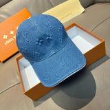 Louis Vuitton LV Hat Full-width Old Flower Letters logo Baseball Cap Sunshade Sun Protection Duckbill Cap Unisex Couple Style Large Head Circumference Slimming Face Curved Brim Versatile Sports Hat