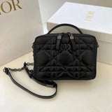 Dior Women's Bag Top version 【New Arrivals】2022Autumn and Winter New30Montian Box-Type Shoulder Messenger Bag Diamond Lattice Messenger Bag Camera Bag Box Bag