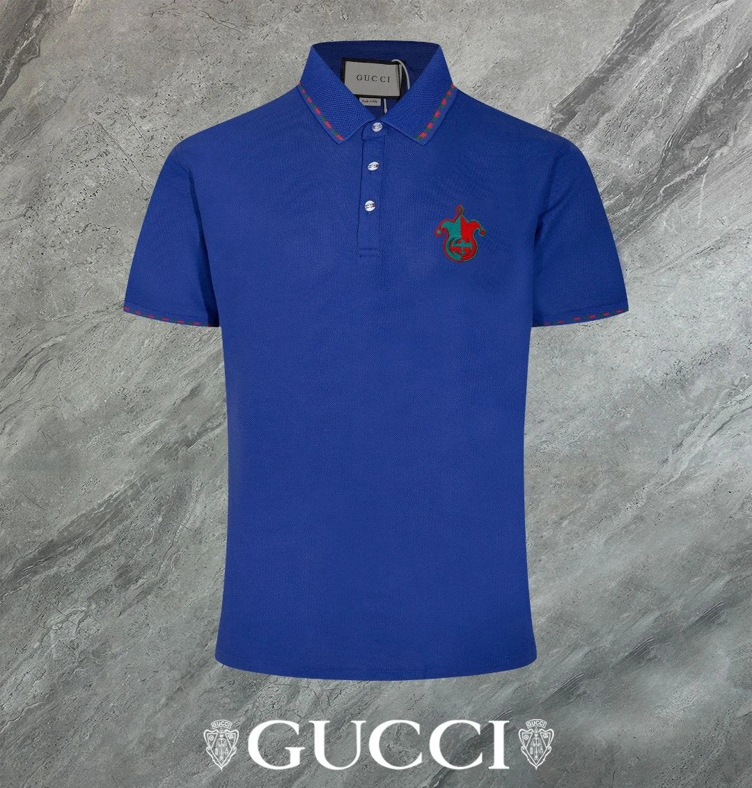 Gucci T-shirt Red and green chest G Letter Pattern logo Patch POLO Shirt Lapel Short Sleeve25ss New Unisex Summer Loose Short Sleeve T Business Commuter Short Sleeve Shirt Plus Size T-Shirt
