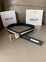 Bally Belt Top version Original Single Belt Counter New Men's Double-Sided Casual Business Belt Wide3.4cm Double-Sided Head Layer Cowhide Belt First Layer Cow Leather Belt Men and Women Business Casual Belt Belt Men's Leather Belt