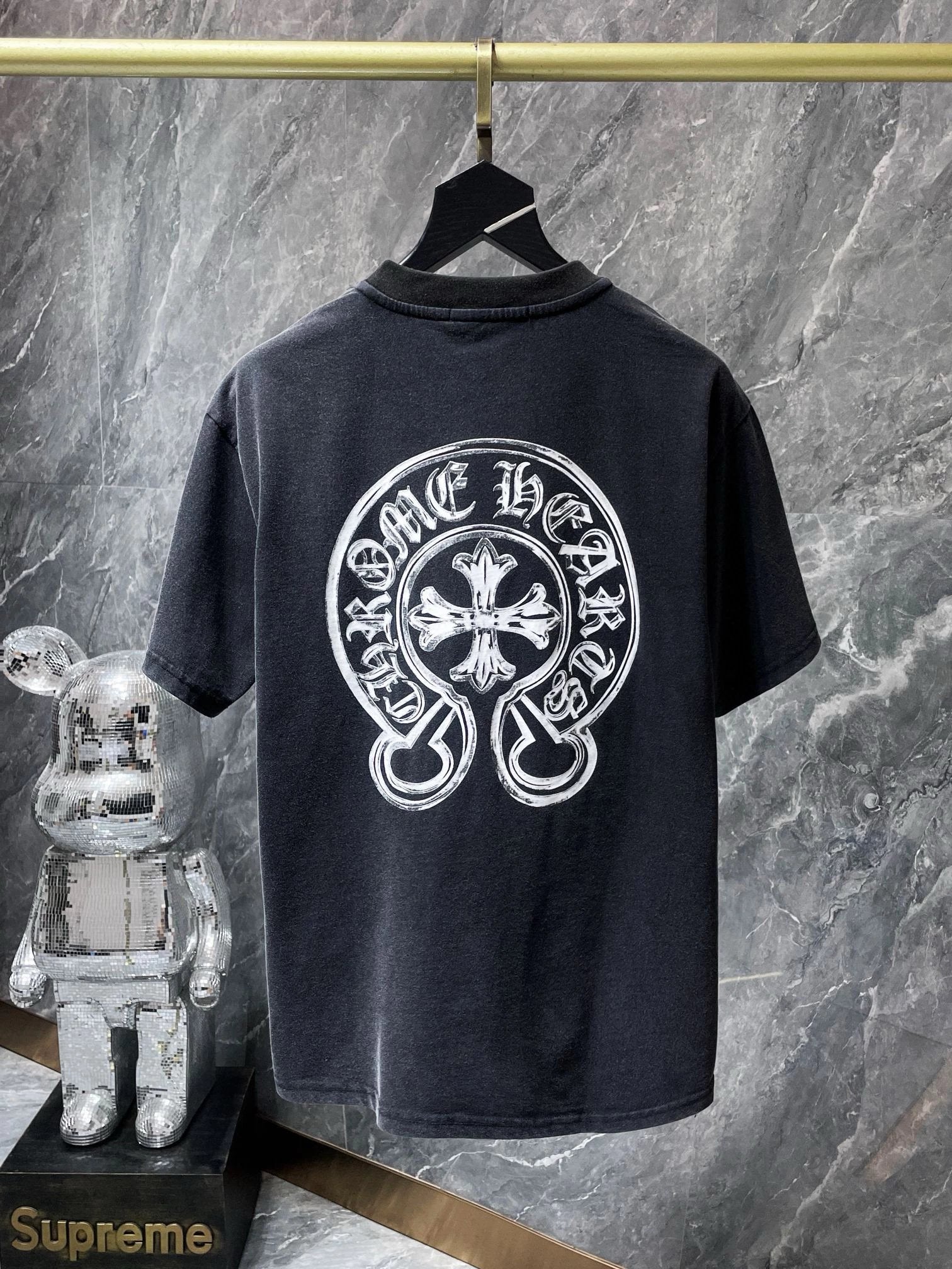 Chrome Hearts T-shirt Top Version Printing Men's and Women's Same Style Short Sleeve T Summer Fashionable Shirt Bottoming