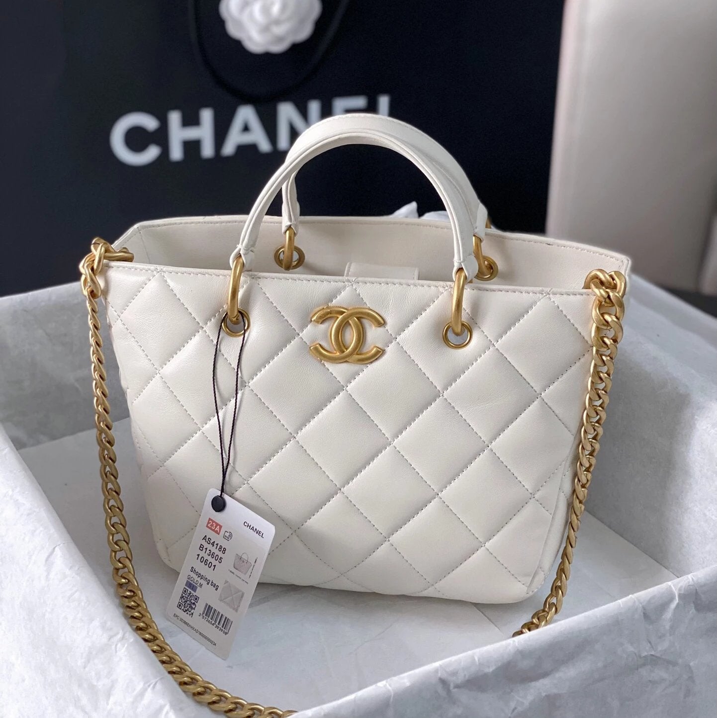 Chanel Women's Bag Top version 【Original Leather】/23B New Vegetable Basket Original Sheepskin Leather Women's Bag Vegetable Basket Tote Bag tote Bag Handbag