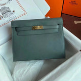 Hermes women's bag Top version 【H Handmade】Women's Bag KellyDanSe22cmevercolor Leather Imported Beeswax Thread Clutch Backpack Waist Bag Shoulder Messenger Bag Gold and Silver Buckle