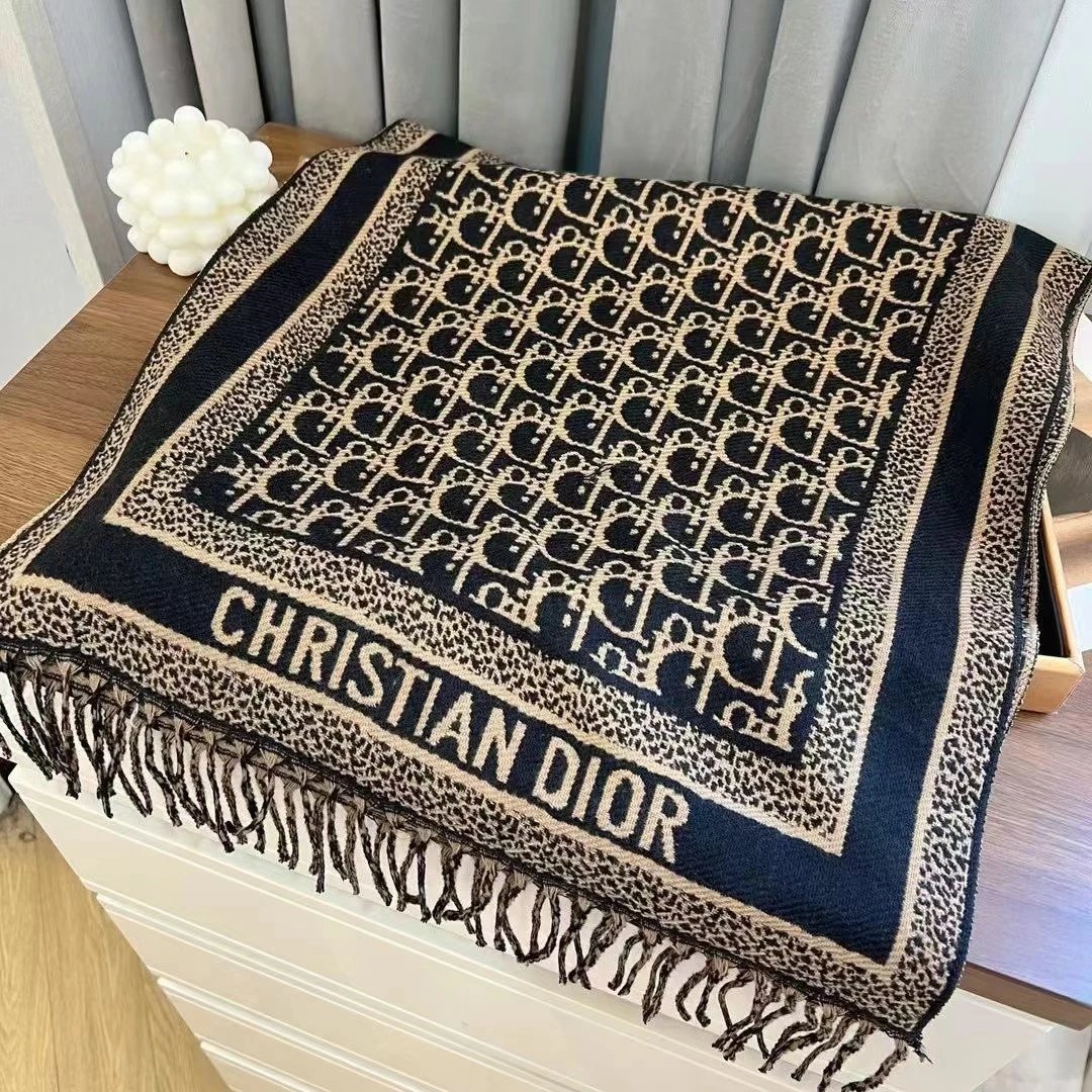 Louis Vuitton LV Dior Scarf Women's Scarf Winter Outer Shawl Double-Sided Cashmere-like Warm Scarf
