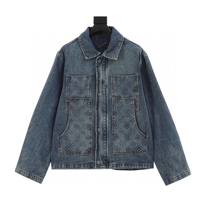 Louis Vuitton LV Jackets Embossed Denim Coat for Men and Women