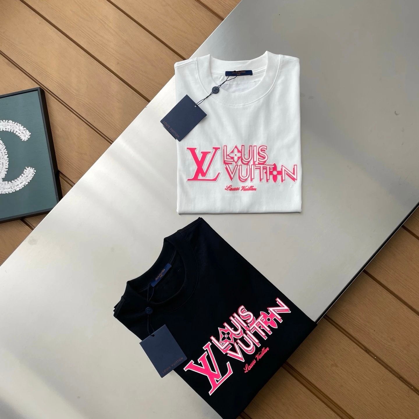 Louis Vuitton LV T-shirt Silicone Chest Letters logo round Neck Short Sleeve25ss New Pure Cotton Unisex Style T T-shirt OS Loose Fit Base Shirt Top Half Sleeve T-Shirt