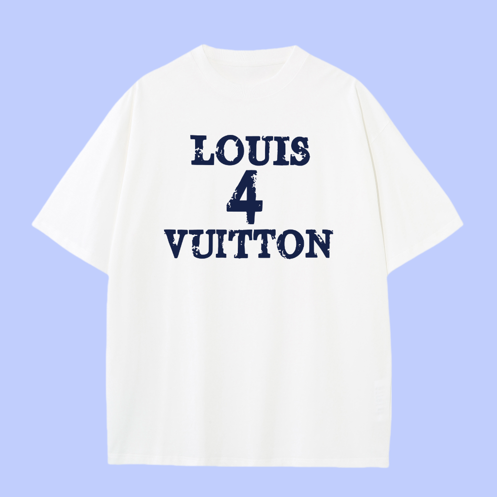 Louis Vuitton LV T-shirt Front Chest Slogan4Printing logo round Neck Short Sleeve25ss New Pure Cotton Unisex Style T Casual T-Shirt Base Layer Shirt OS Loose Fit Half Sleeve Top Plus Size