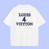 Louis Vuitton LV T-shirt Front Chest Slogan4Printing logo round Neck Short Sleeve25ss New Pure Cotton Unisex Style T Casual T-Shirt Base Layer Shirt OS Loose Fit Half Sleeve Top Plus Size