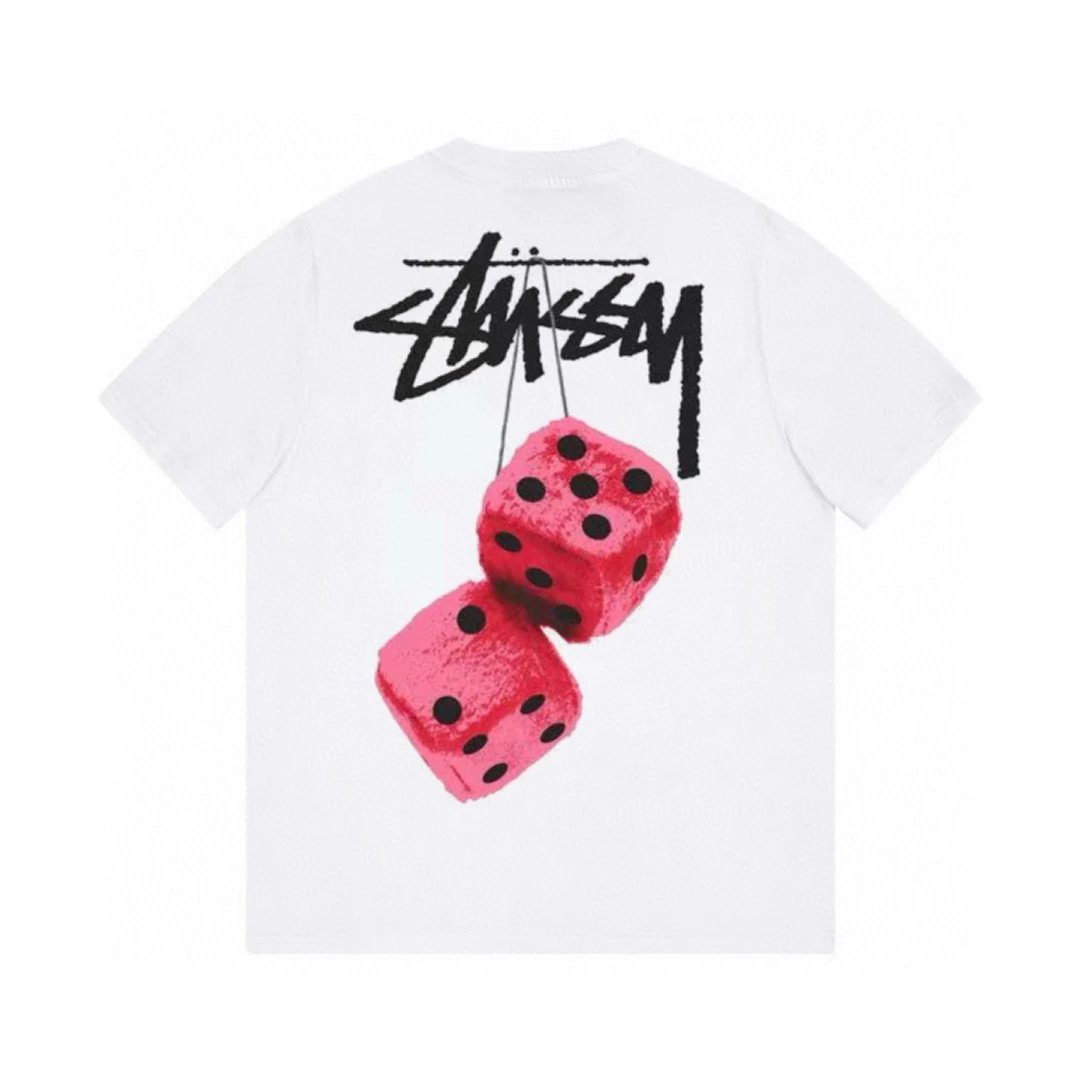 Stussy T-shirt Top Version Short Sleeve T T-shirt American Fashion Brand Modern Graffiti Cursive Script Printed Male and Female Couples Wear Loose