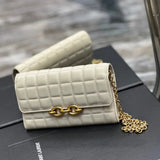 YSL Women's Bag Top version 【Genuine Goods Original Leather】2023New SLPLEMAILLON_Chain Bag Yang Shulin New Product woc Chain Envelope Bag Clutch Messenger Bag Lambskin Genuine Leather Bag Women's Bag738109