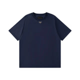 PRADA T-shirt Chest Triangle Mark logo round Neck Short Sleeve25ss New Pure Cotton Unisex Style T Casual T-Shirt Base Layer Shirt OS Loose Fit Half Sleeve Top Plus Size