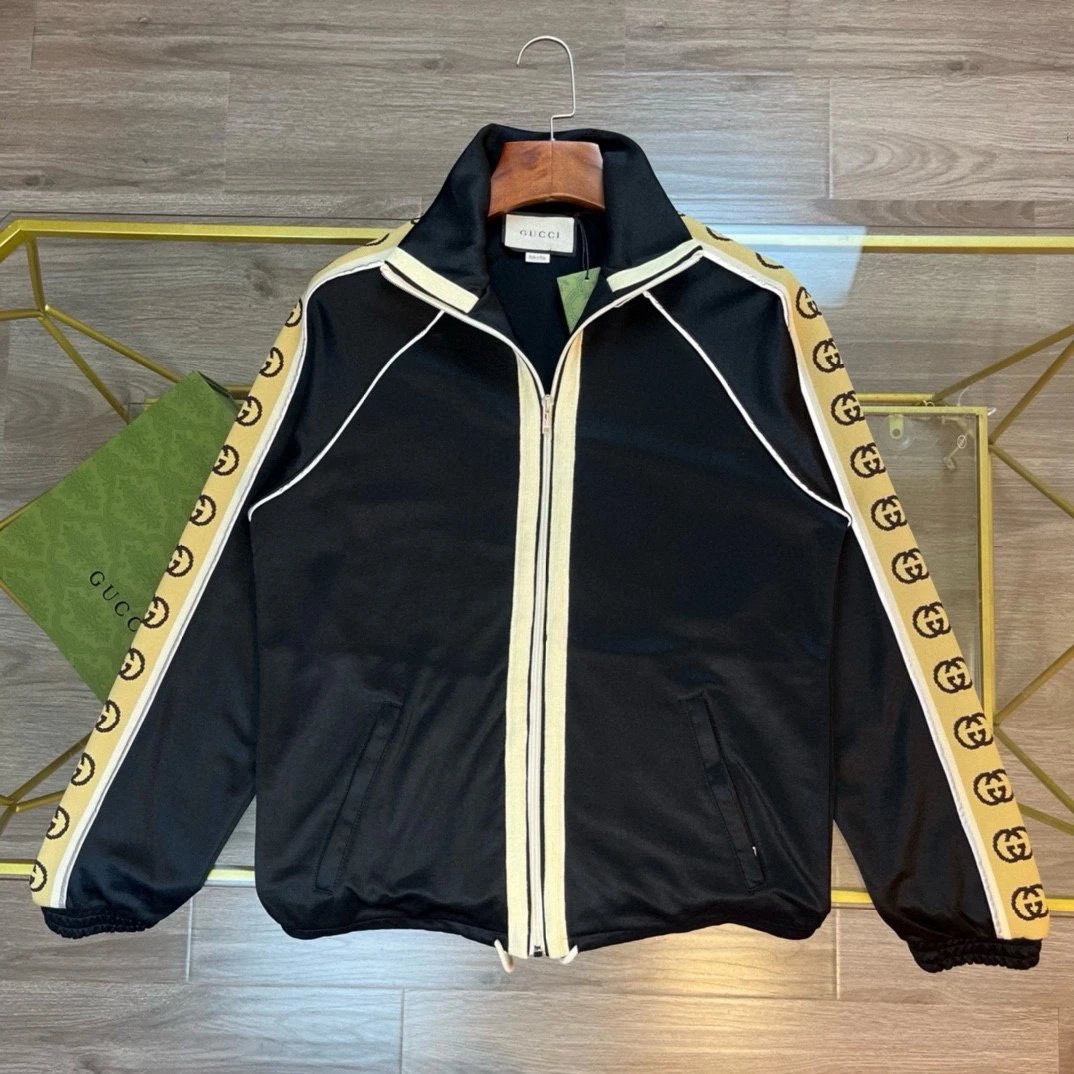 Gucci Jackets Double Side G Reflective Webbing Jacket Casual Loose Stand Collar Cardigan Unisex Sports Suit【Can be paired with pants】