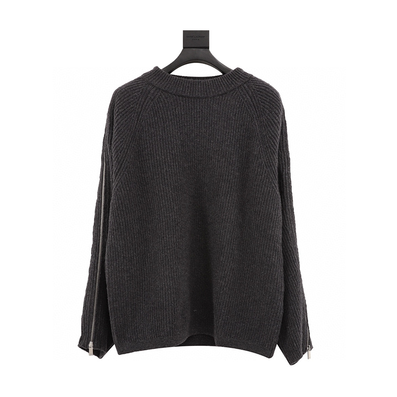 Dior Sweater Arm Zipper Wool Pullover Sweater for Men and Women