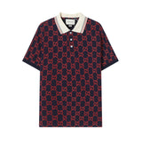 Gucci T-shirt Double GG Old Flower 3D Full Print POLO Shirt Lapel Short Sleeve25ss New Unisex Summer Short Sleeve OS Loose T Business Half Sleeve Shirt Plus Size T-Shirt