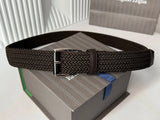 Zegna Belt Top version Original Imported Calf Leather Belt Business Men's Pant Belt Woven Leather Belt Double-Sided Dual-Use Men's Needle Belt Suitable for Men's Business Double-Sided Cowhide Classic Belt Gift Box Packaging Ferragamo Montblanc Cool