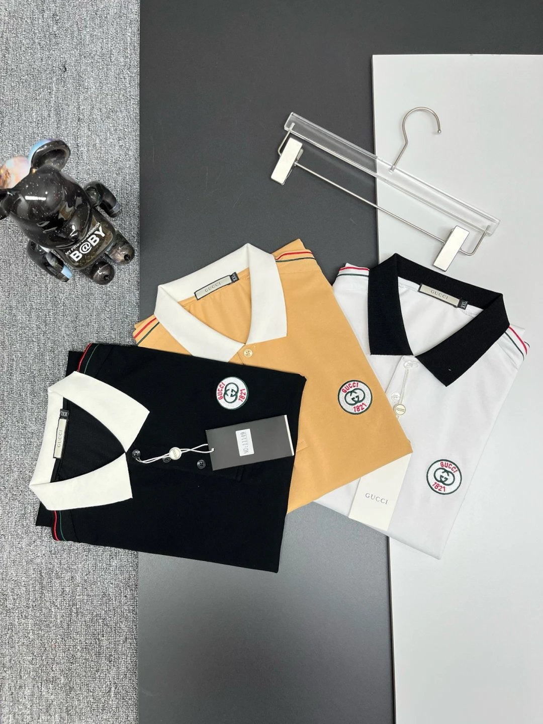 Gucci T-shirt Chest Brand Embroidery logoPOLO Short Sleeve Turn-down Collar Shirt Unisex Summer Loose Fit T Business Commuter Short Sleeve Shirt Plus Size