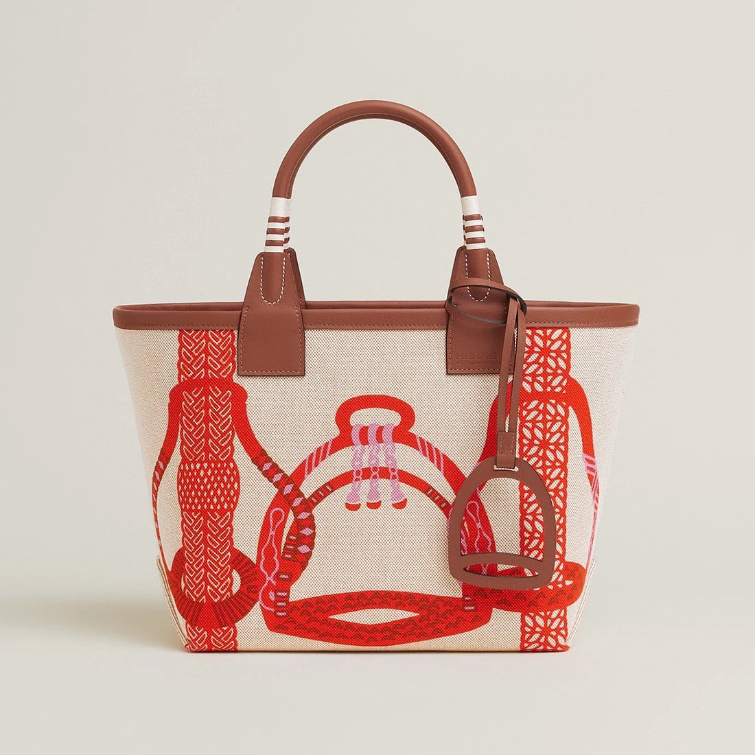 Hermes women's bag Top version New Canvas Bag Steeple25Pure Hand Production23New Steeple25Handbag Canvas Handbag