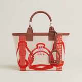 Hermes women's bag Top version New Canvas Bag Steeple25Pure Hand Production23New Steeple25Handbag Canvas Handbag