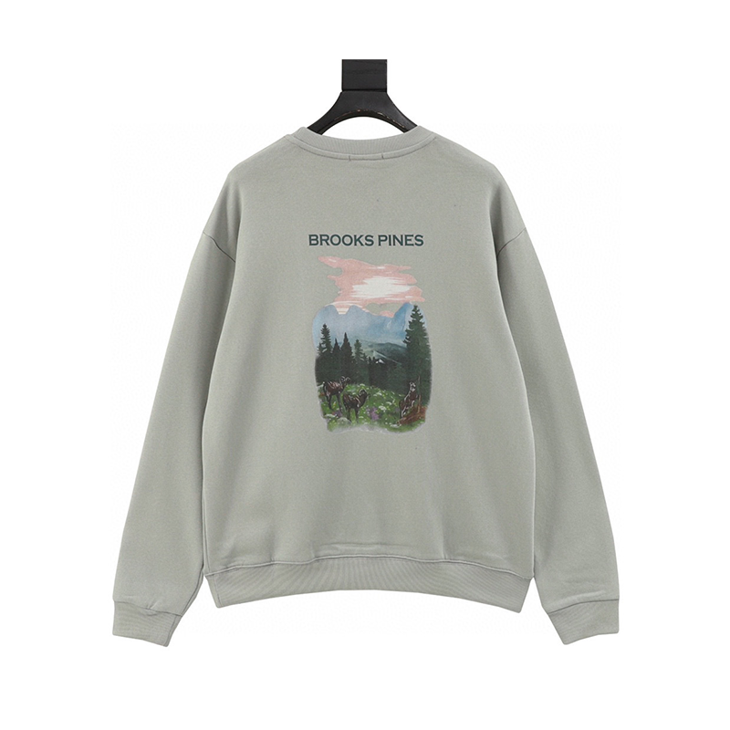 LOEWE Hoodie New Gray Oil Painting round Neck Sweater for Men and Women