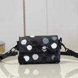 Louis Vuitton LV Men's Bag Top version 【Original Order】Spot Goods M81783Black Flower81746Embossed New Steamer Series Postman Men's and Women's Bags Single Shoulder Crossbody Chain Bag Magnetic Suction Flap Bag Adjustable Shoulder Strap New Color Blue