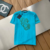 Louis Vuitton LV T-shirt Chest Pattern Print logo round Neck Short Sleeve25ss New Pure Cotton Unisex Style T Casual T-Shirt Base Layer Shirt OS Loose Fit Half Sleeve Top Plus Size