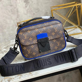 Louis Vuitton LV Men's Bag Top version Original Leather Upgraded All-Steel Hardware！M458062021New SLock Messenger Men's Bag Casual Messenger Bag Men's Bag Shoulder Bag Handbag Camera Bag Couple Men's and Women's Bags